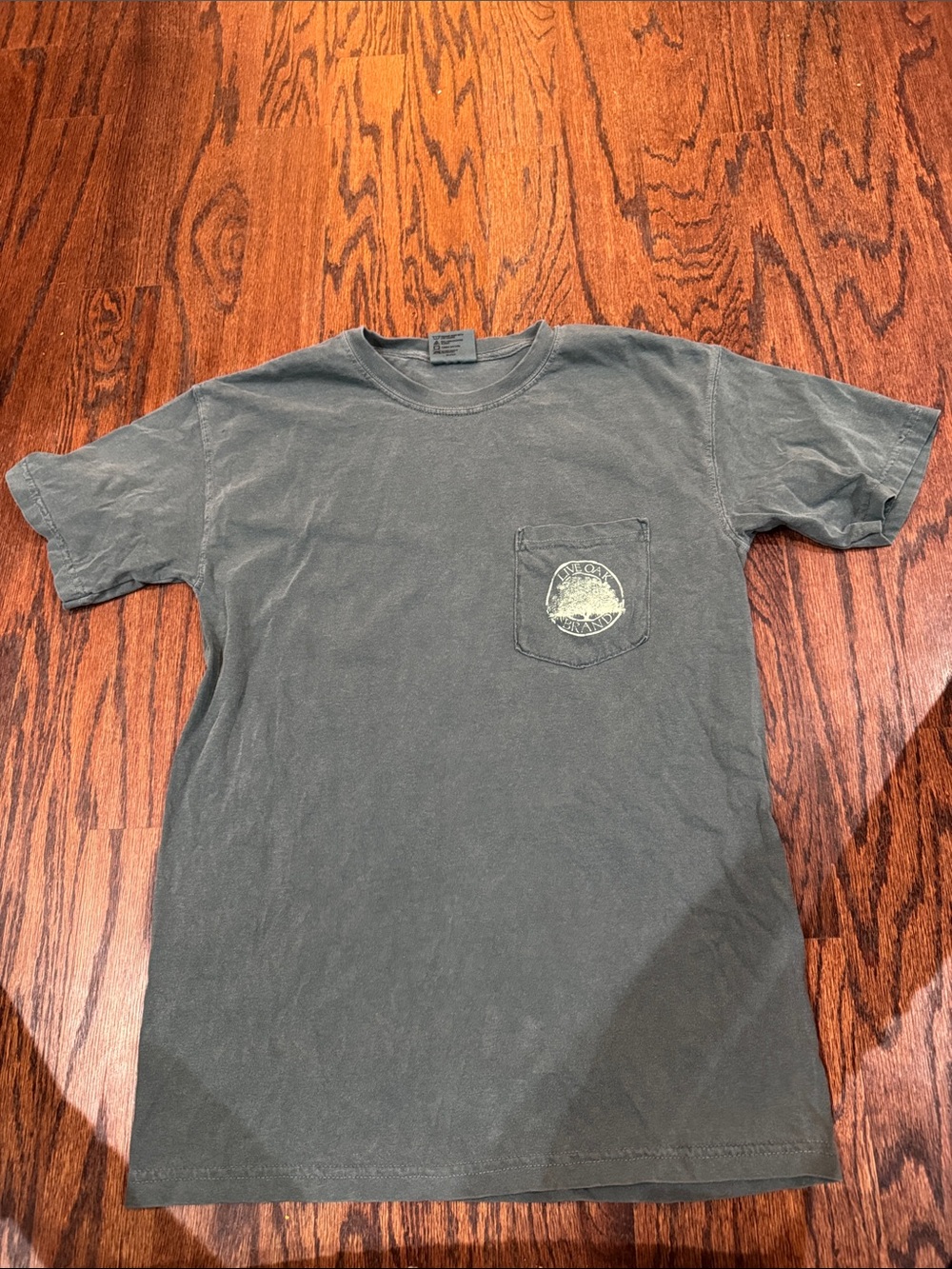 Live Oak Brand Men's Green Short Sleeve Black Lab Pocket Tee size Small